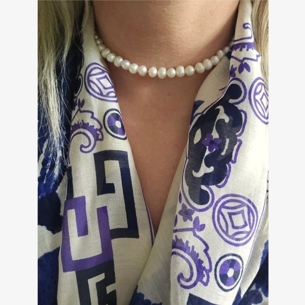 Genuine Pearl Choker Necklace
